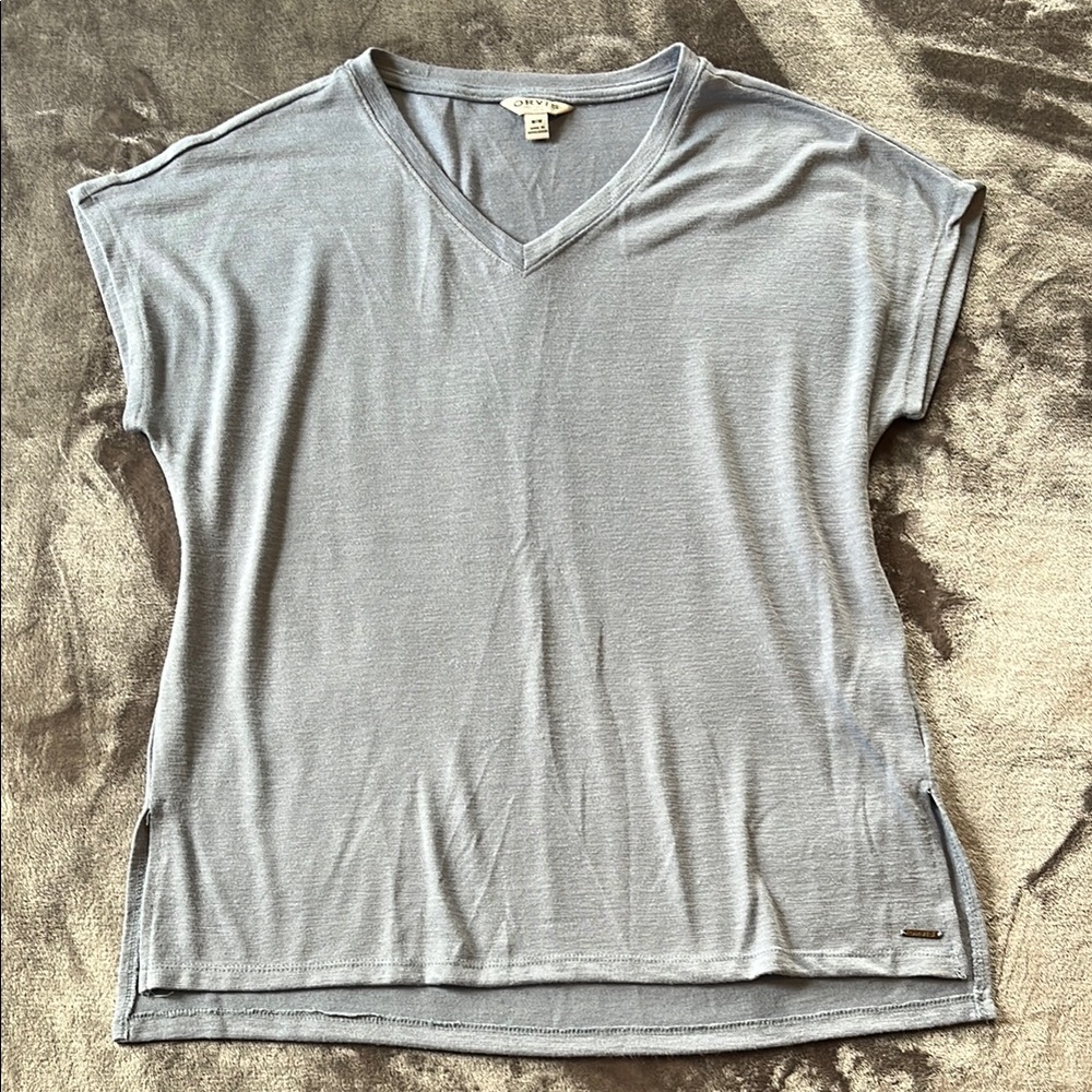 Orvis Blue Relaxed Cap Sleeve Tee